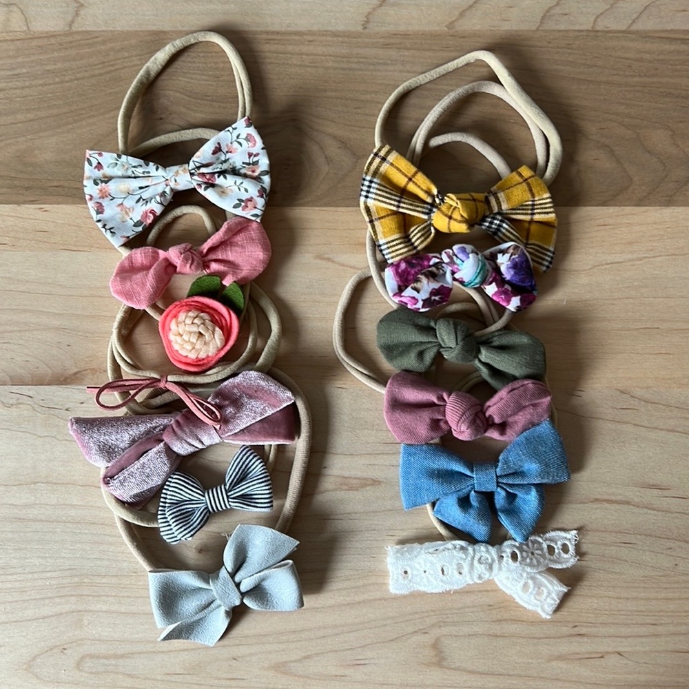Infant Headbands with Bows - 13 Count